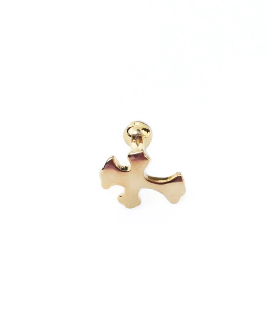 Cluster Cruz Lisa 8mm 1.2 banhado a Ouro