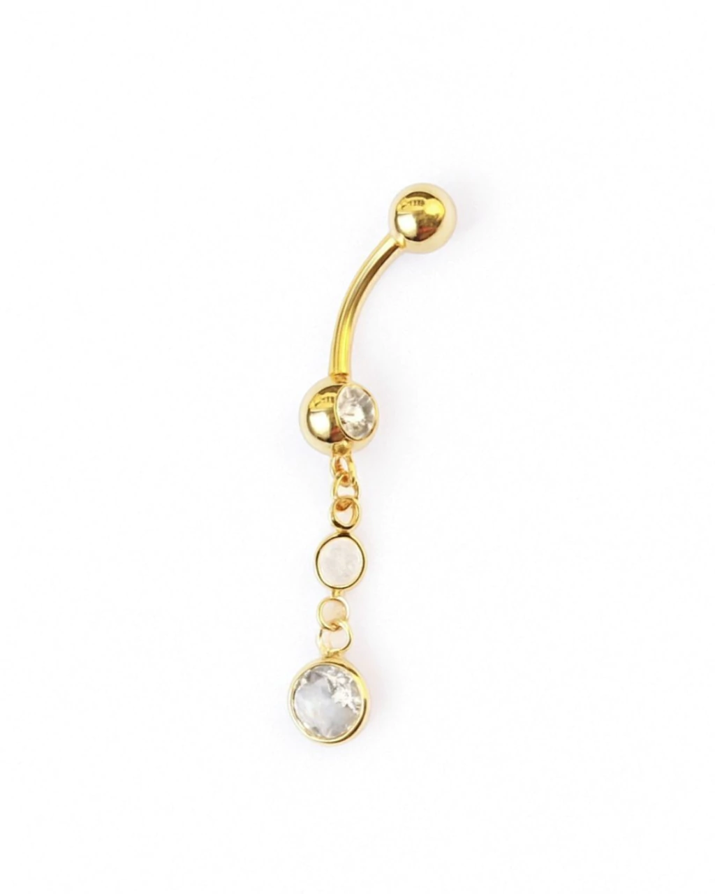 Piercing de Umbigo 2mm 1.6 Banhado a Ouro