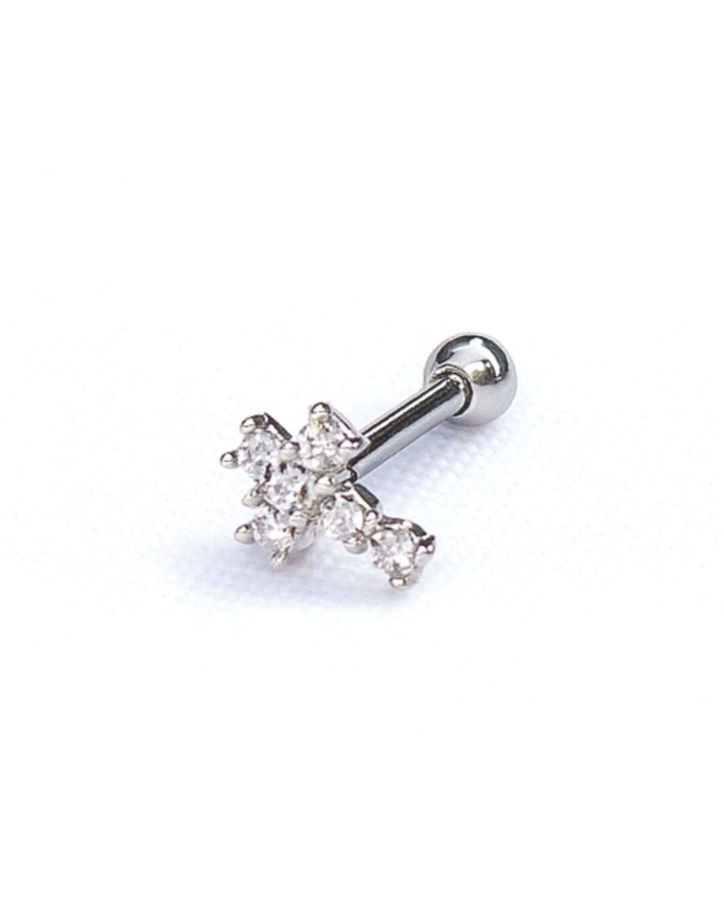 Piercing Tragus Cruz Aço Cirúrgico 8mm