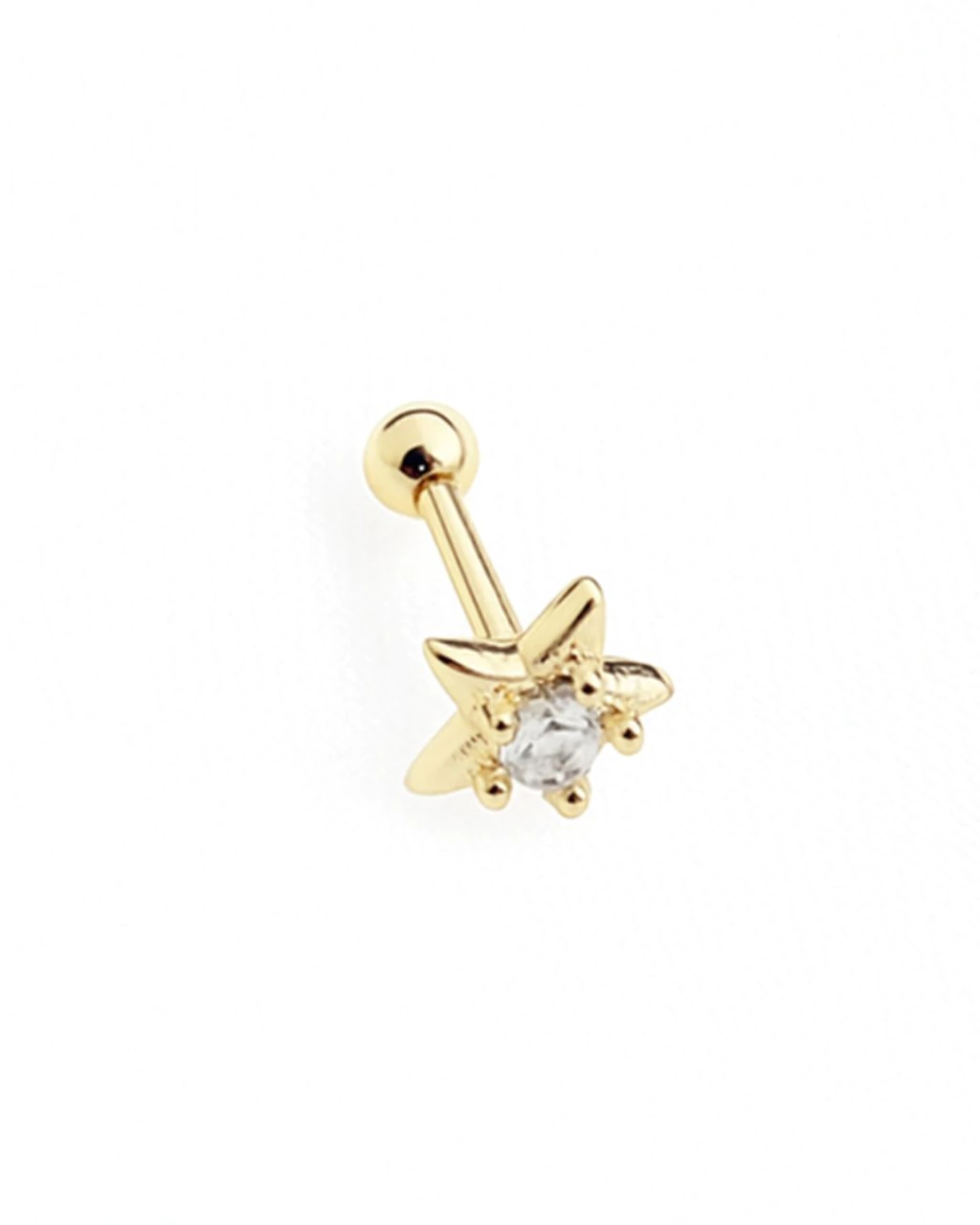 Tragus Estrela 8mm 1.2 banhado a Ouro